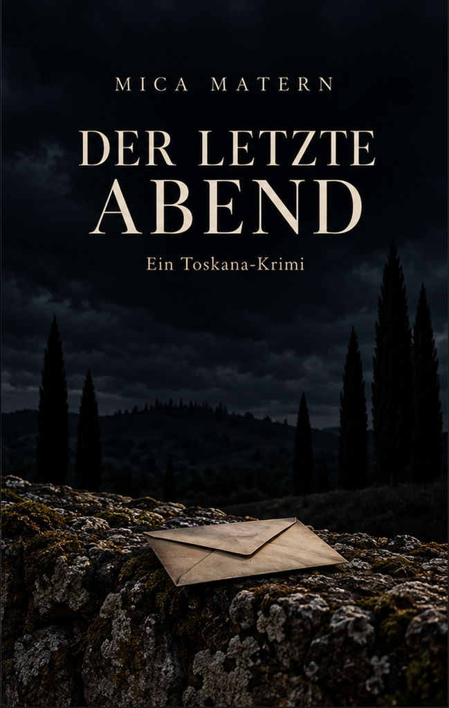 Debütroman: Buch Cover des Toskana-Krimis der letzte Abend